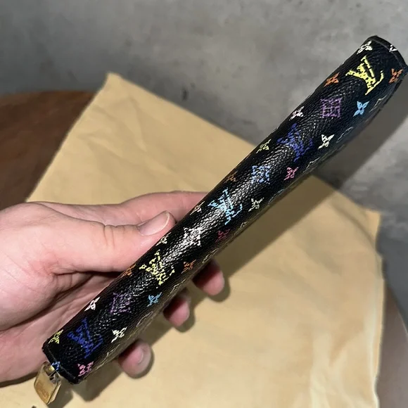 Louis Vuitton multicolor noir zippy zip around wallet murakami - Picture 6 of 11